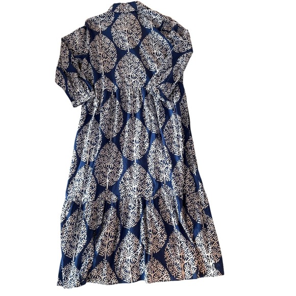 J. McLaughlin Tybee blue agra midi dress. Navy/white pattern. Size Small. EUC - Picture 7 of 12